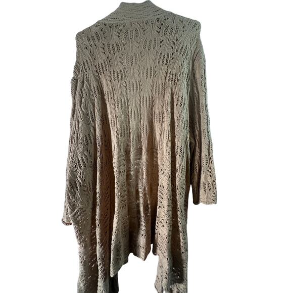 Woman Within Open Front Pointelle Cardigan - Picture 3 of 10